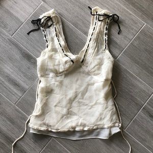 The Limited delicate off-white sleeveless blouse